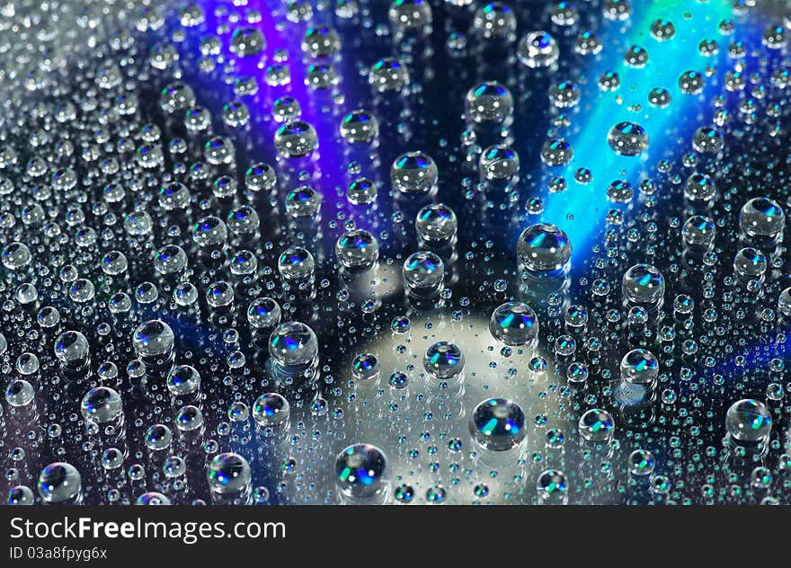 Fantastic drops of water on glass