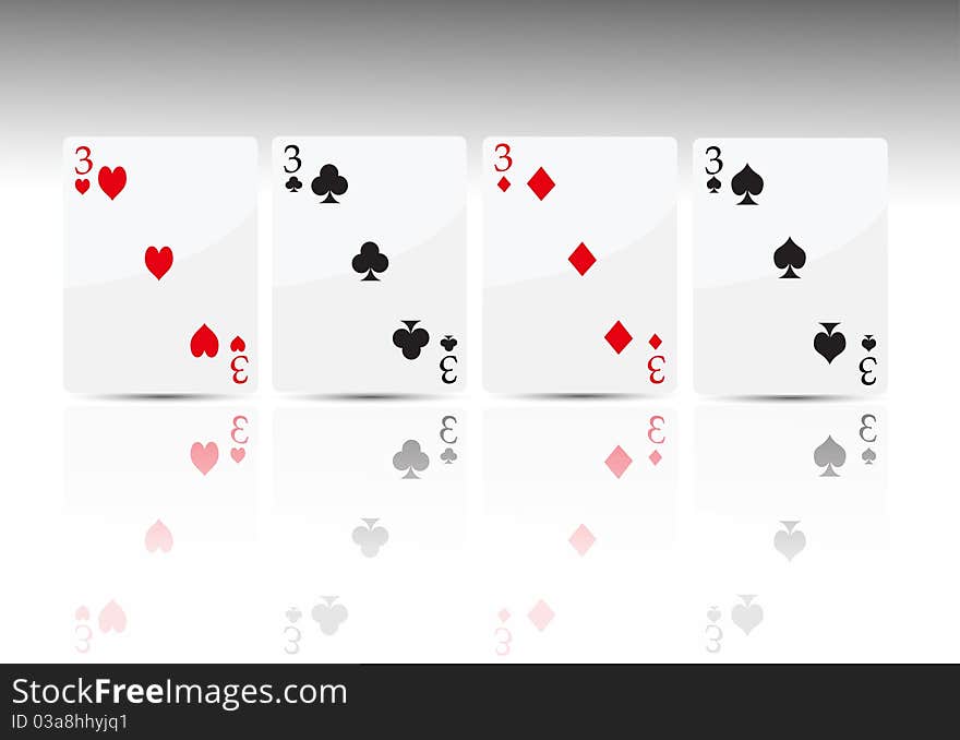 Poker Card 4 Three