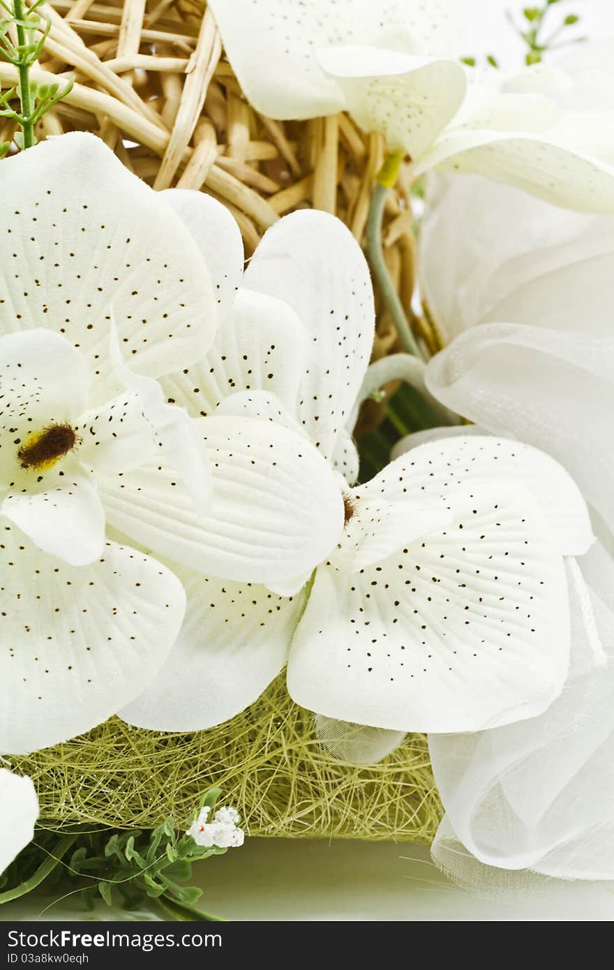 Flower decoration arrangement isolated on white background