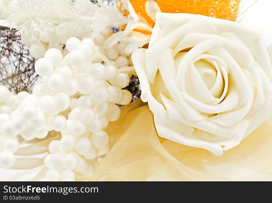 White rose arranged in beautiful flower decoration