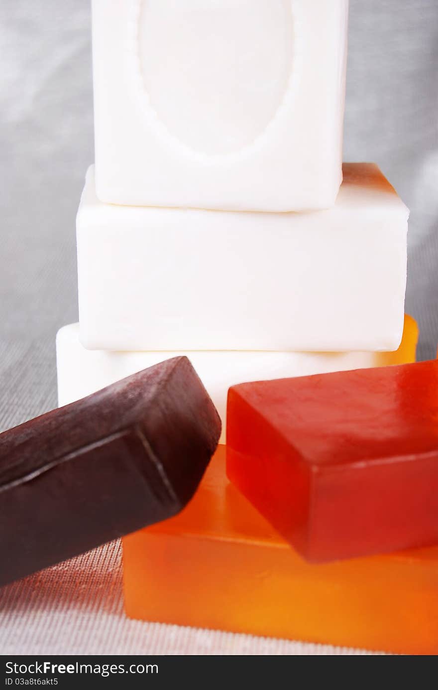 Orange color, beautiful scented soaps