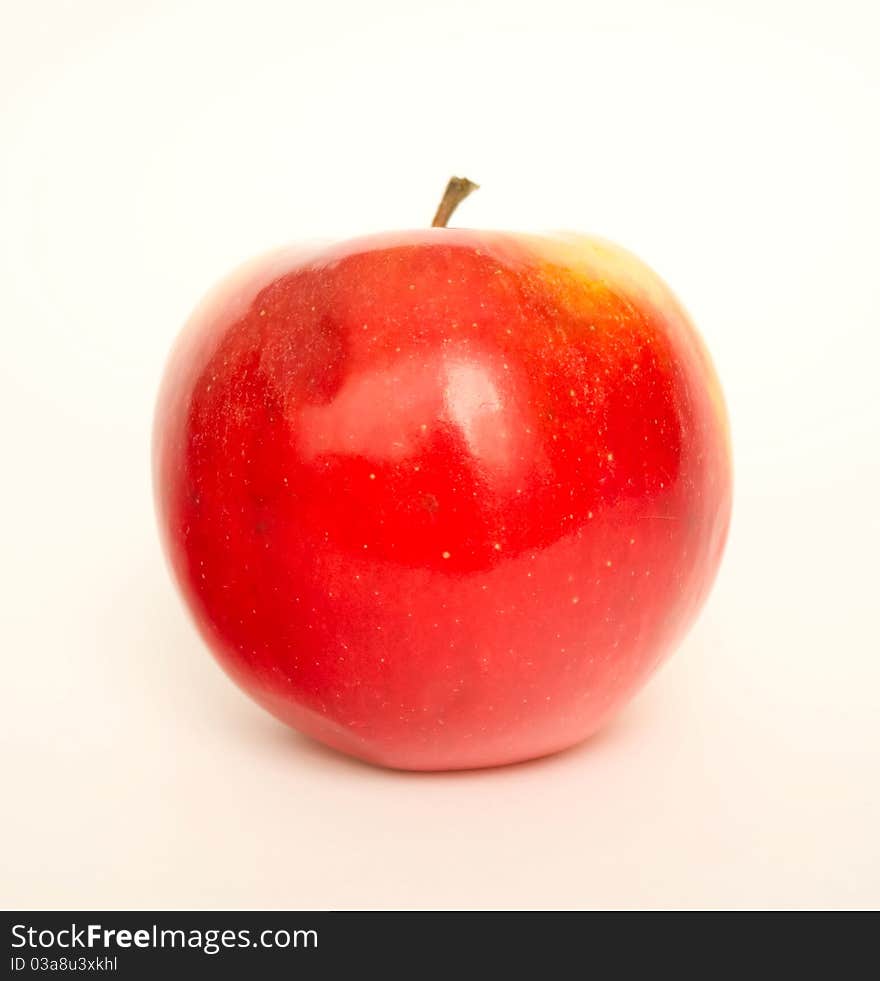 Fresh red apple isolated on white background