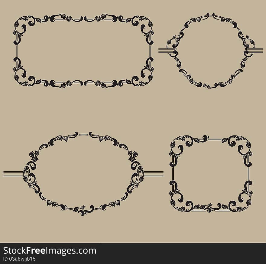 Set of decorative frames .