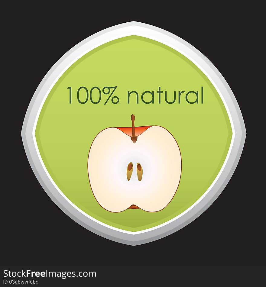 Hundred percent natural with apple