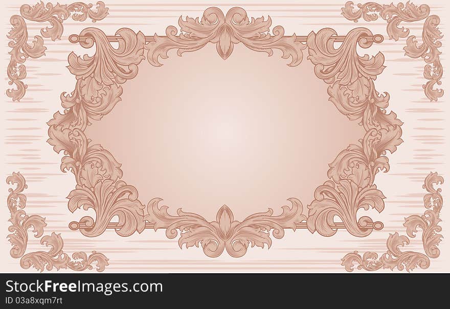 Ornate vintage frame , light tone, Renaissance