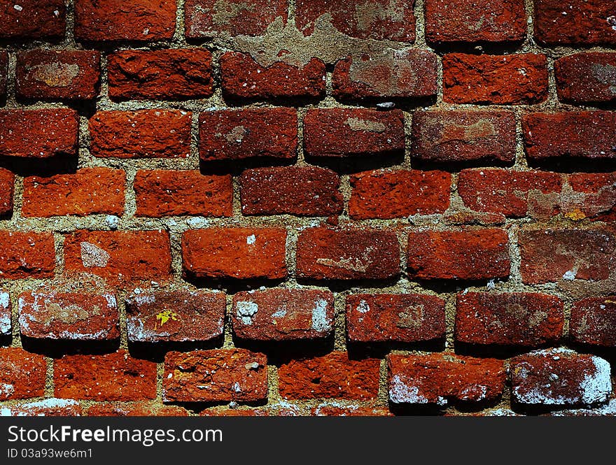 The fragment wall of brick close-up.