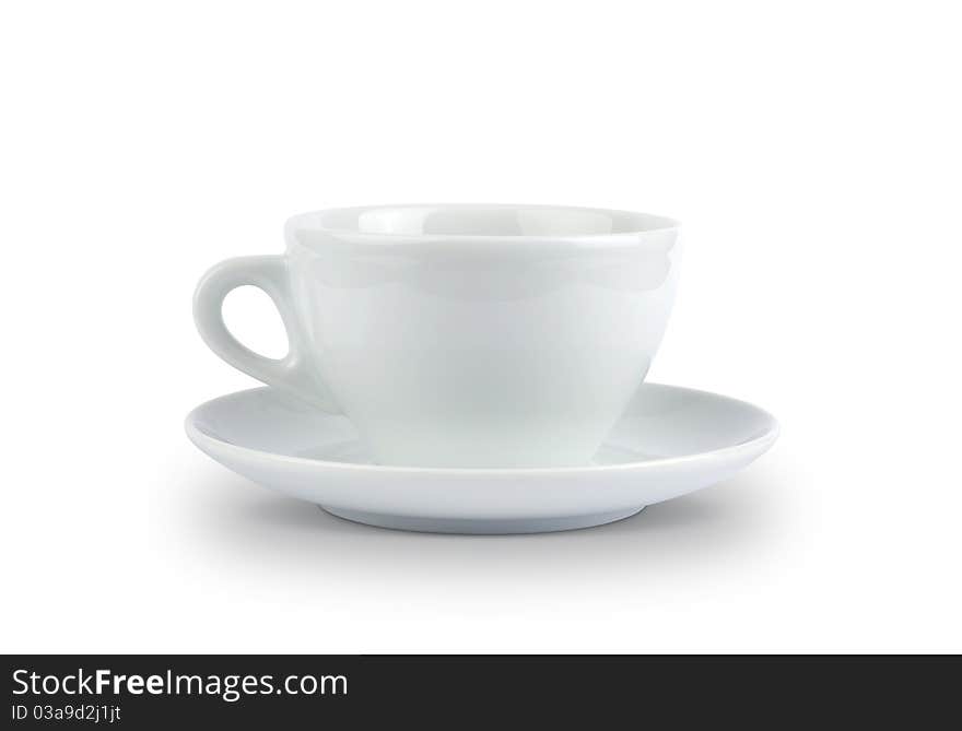 Cup and Saucer, isolated on white with path. Cup and Saucer, isolated on white with path.