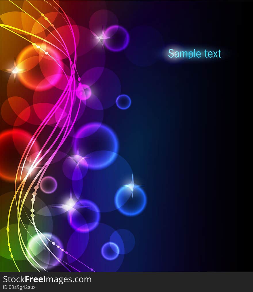 Vector illustration of Abstract color glowing background