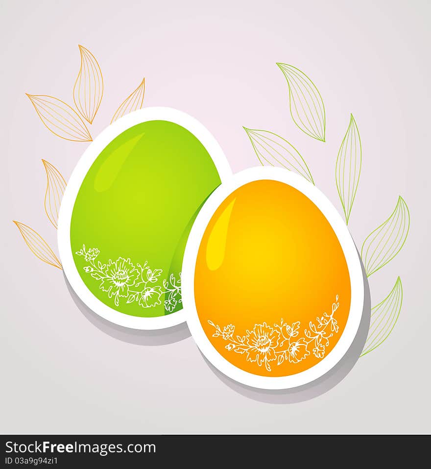 Floral easter background, illustration