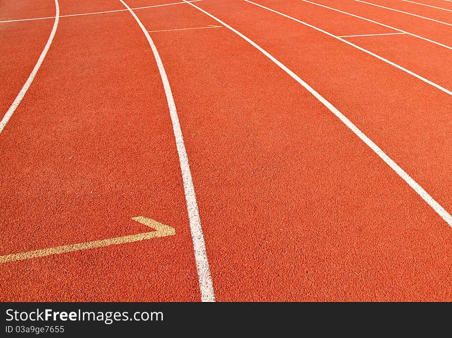 Starting grid of race track in stadium