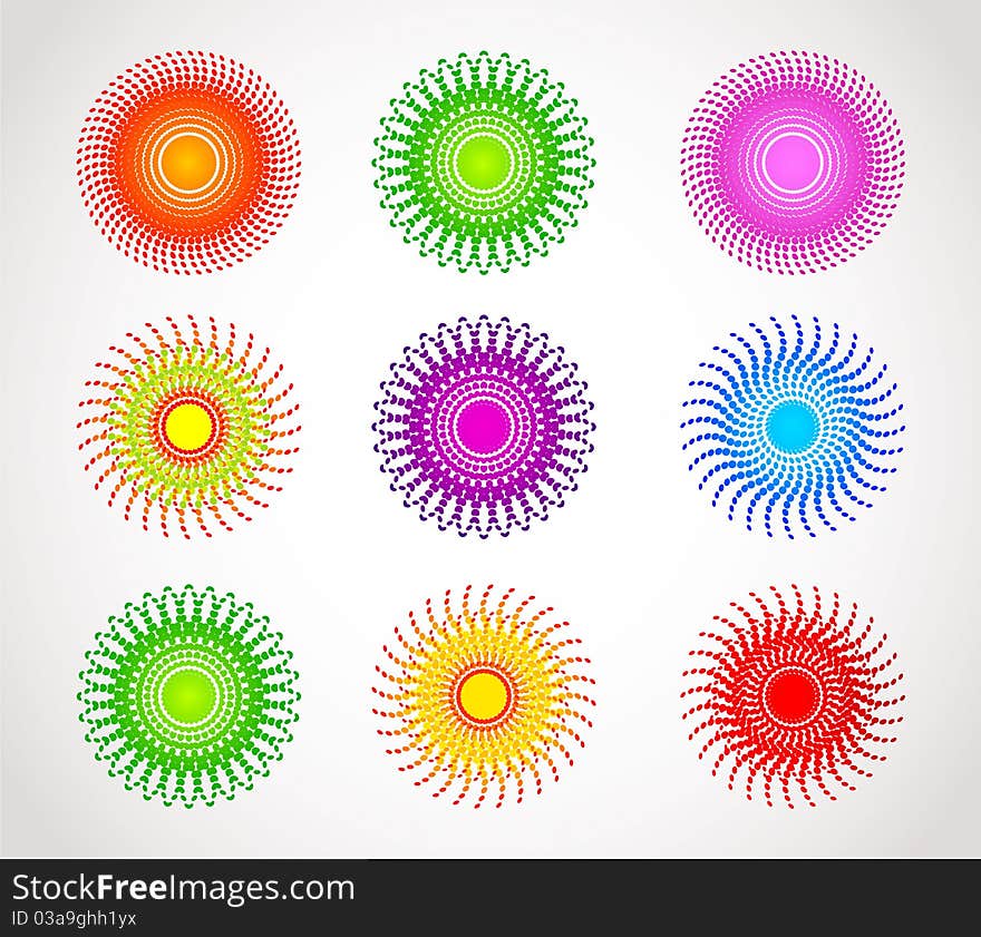 Set of abstract color sphere