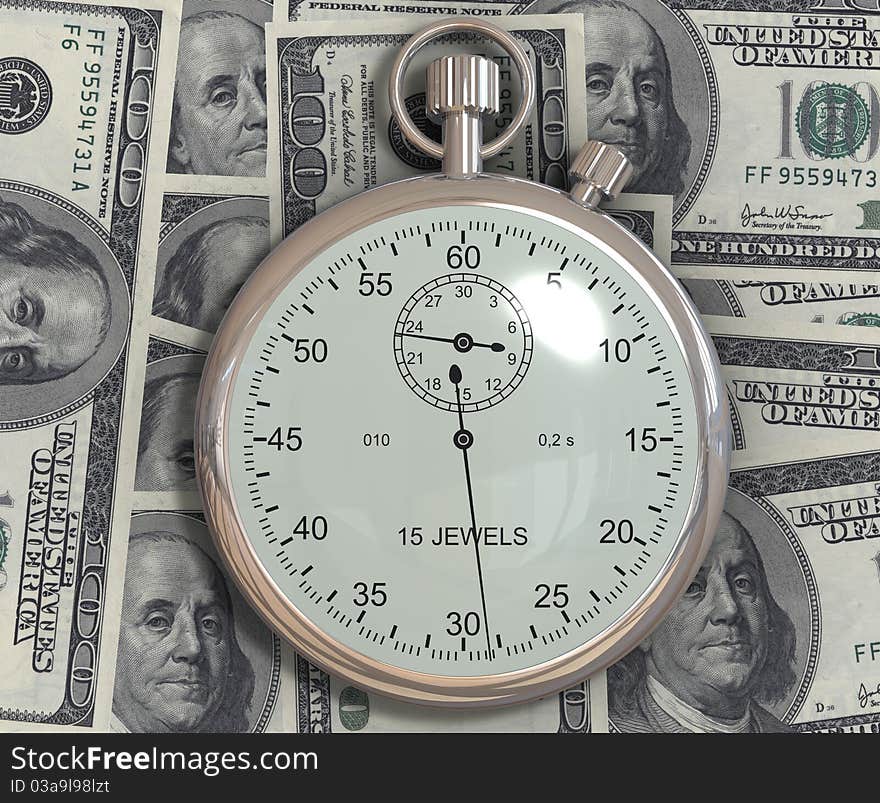 Time is money. 3d generated image