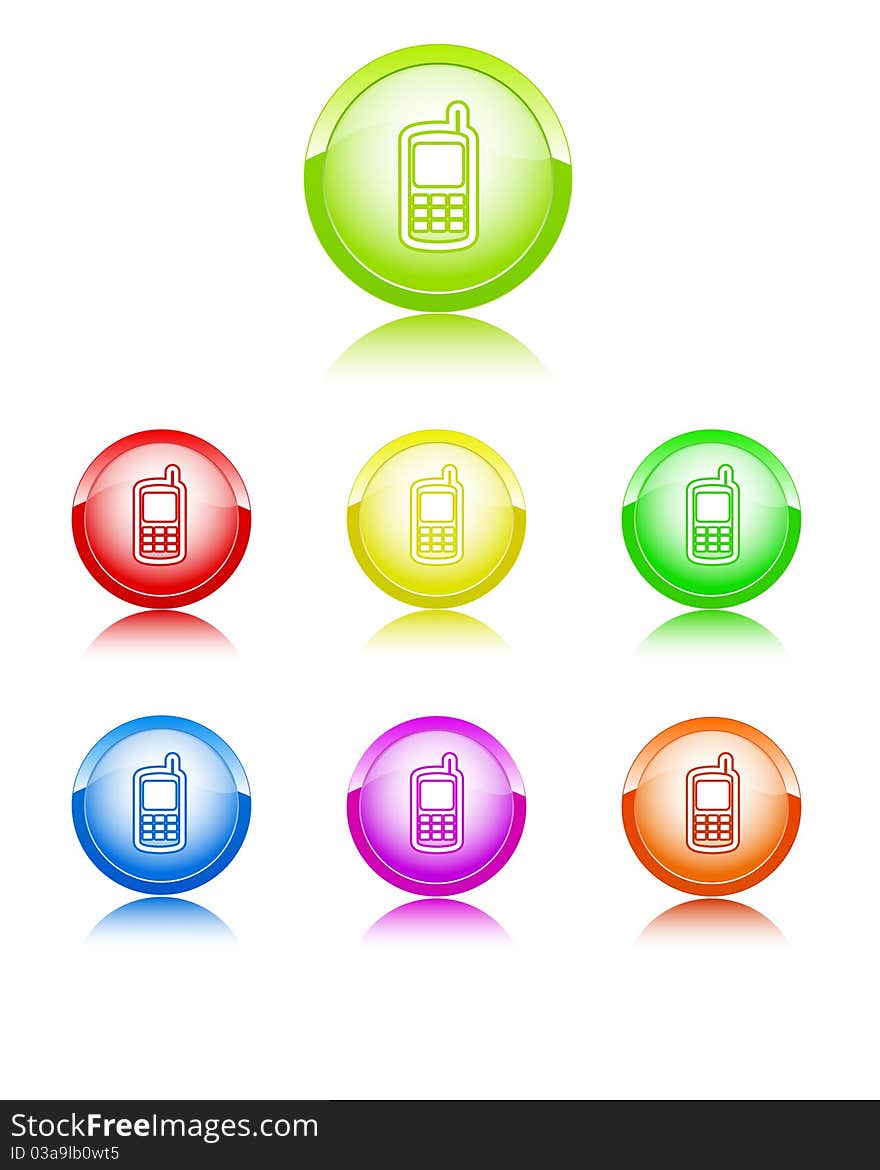 Vector Mobile multi color icons. Vector Mobile multi color icons