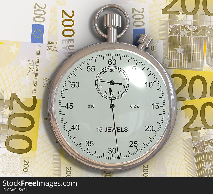 Time is money. 3d generated image