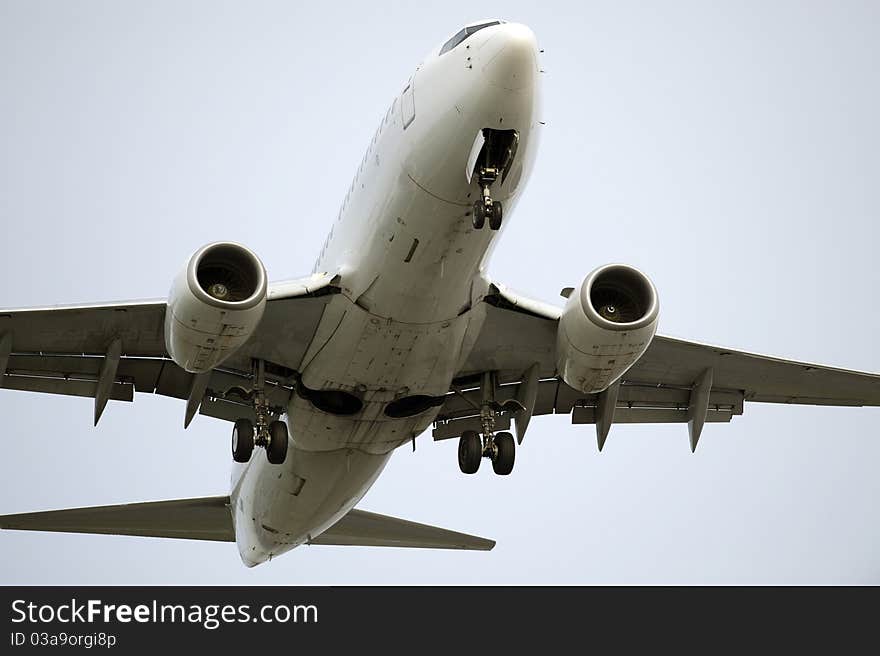 Airplane before landing in Vancouver