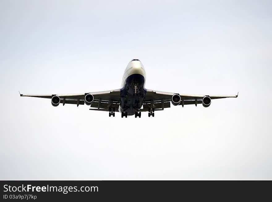 Aircraft Jumbo Jet 747 with four engines. Aircraft Jumbo Jet 747 with four engines