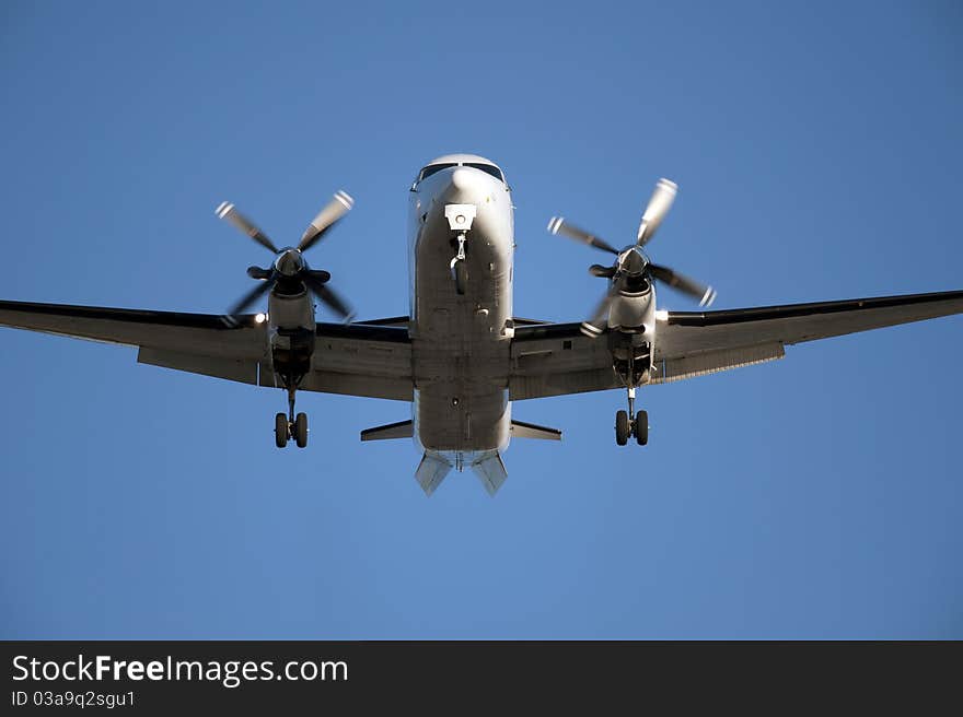 Two engine aircrafte before landing in Vancouver. Two engine aircrafte before landing in Vancouver