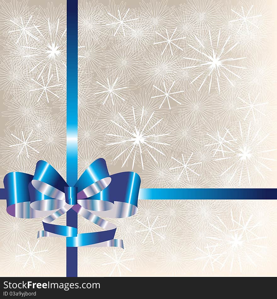 Packing for a gift with a bow, background