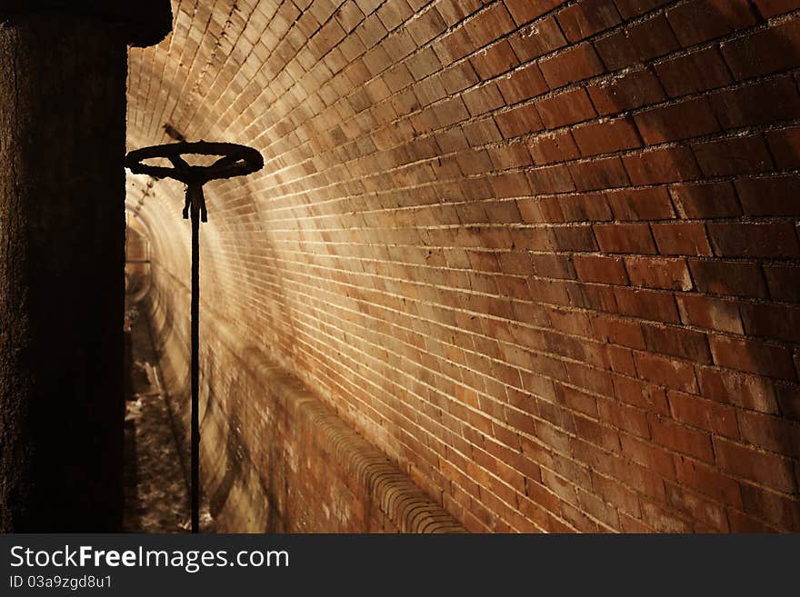 Underground old waste system in Prague, Czech republic.