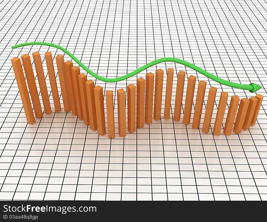 Schedule of recession from the green arrows and orange boxes on the surface of cells №2. Schedule of recession from the green arrows and orange boxes on the surface of cells №2