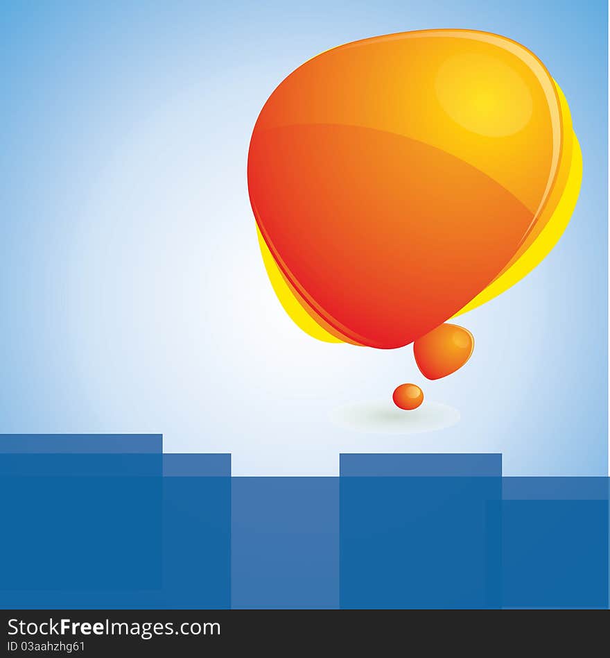 Abstract vector background with an orange speech bubble and area for your text at the bottom