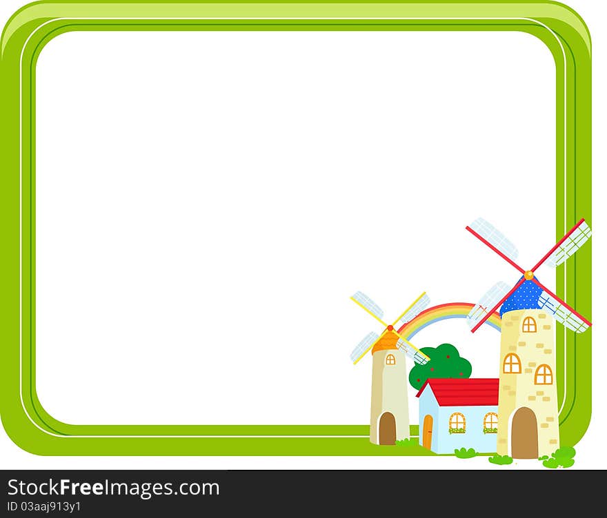 House and frame illustration cartoon