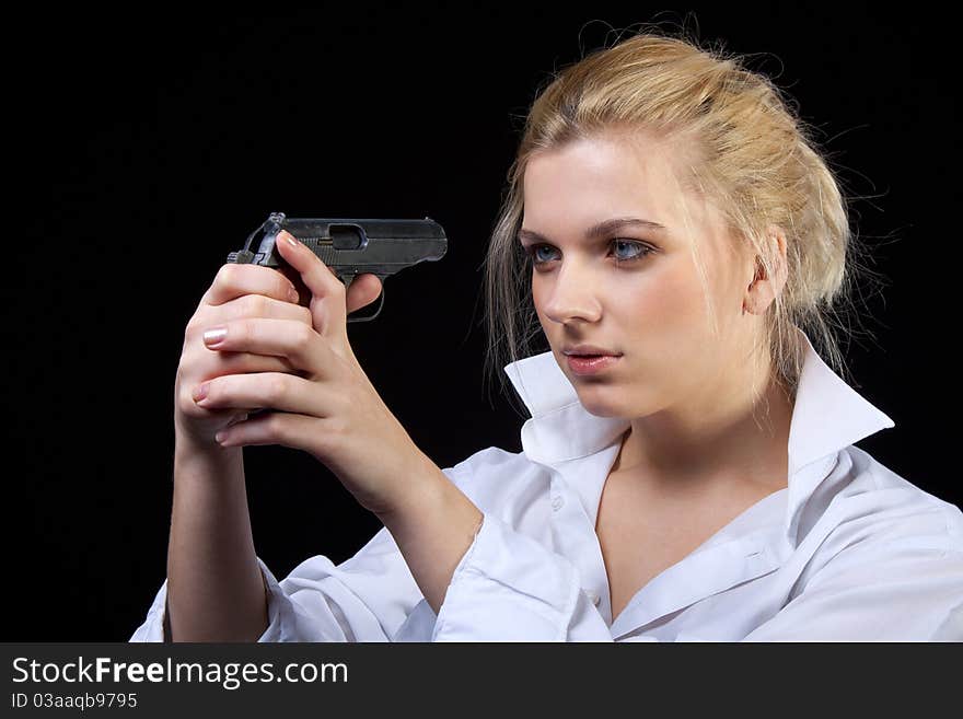 Businesswoman With Gun