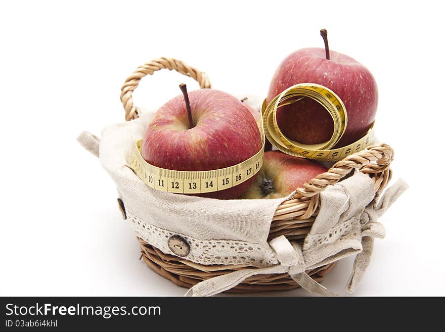 Apples with tape measure