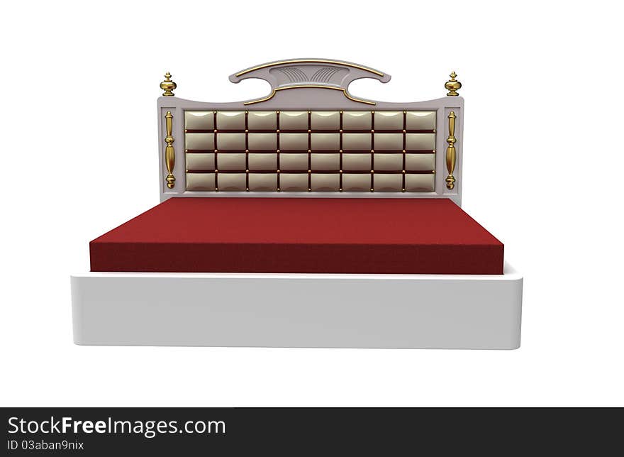 3d render of modern bed on a white background