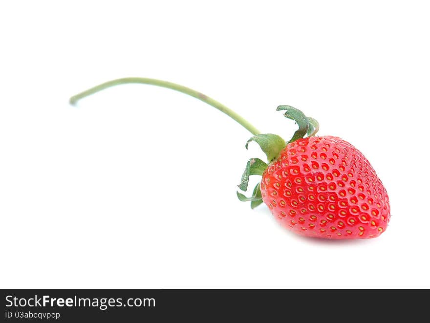 Fresh strawberry and white background