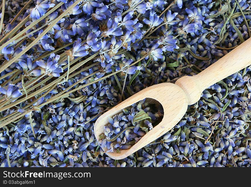 Still life with lavender and spoon