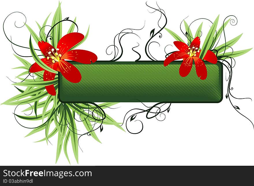 Floral background with design elements for your advert message