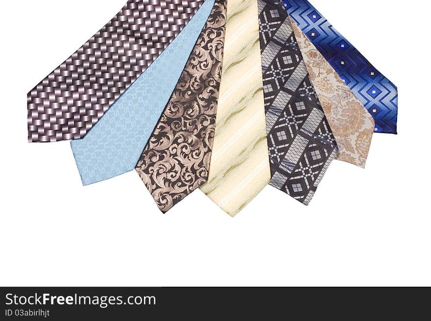 Set of Luxury ties on white background