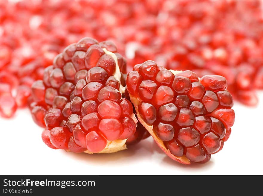 Pomegranate isolated on white