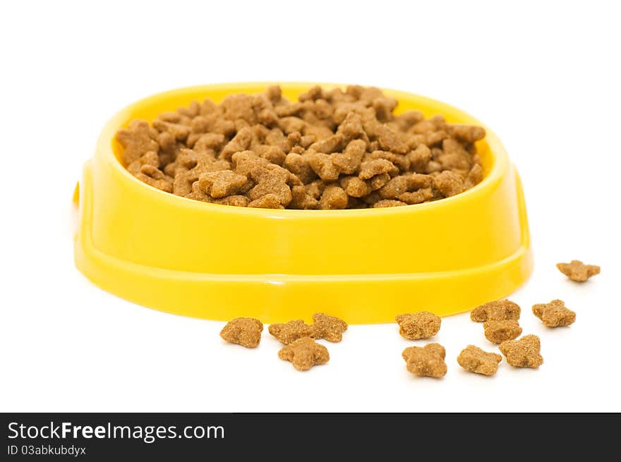 Pet Food Bowl Isolated White