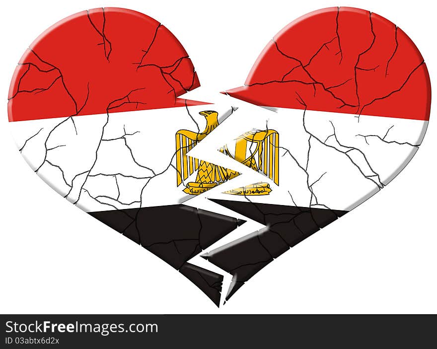 Cracked And Broken Egypt Flag