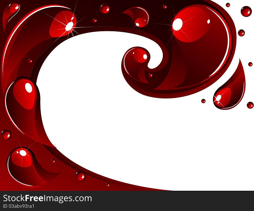 Vector of card with red wave