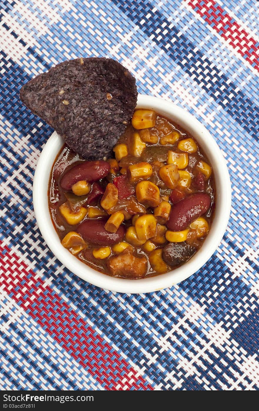 Black Bean Dip with Blue Corn Tortilla Chips