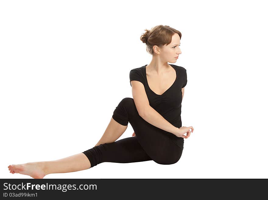 Young woman practicing Yoga exercises. Young woman practicing Yoga exercises.