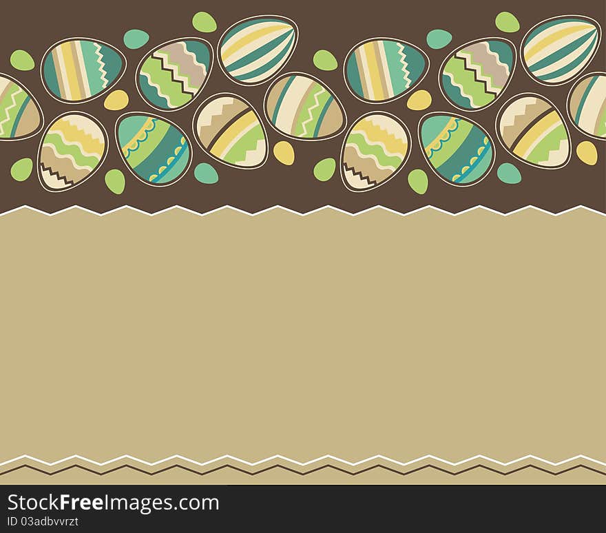 Seamless Horizontal Easter Pattern With Eggs