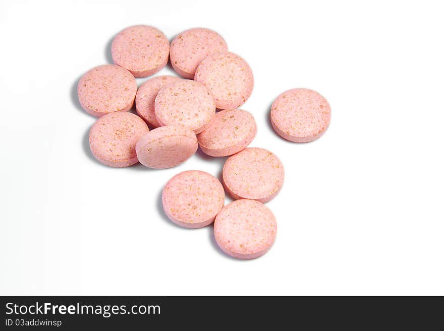 Multi vitamin tablets isolated on a white background. Multi vitamin tablets isolated on a white background.