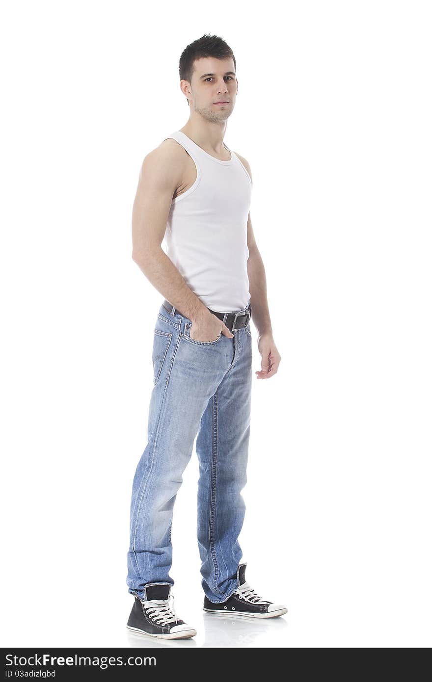 Portrait of a handsome young man. Isolated over white background. Portrait of a handsome young man. Isolated over white background.