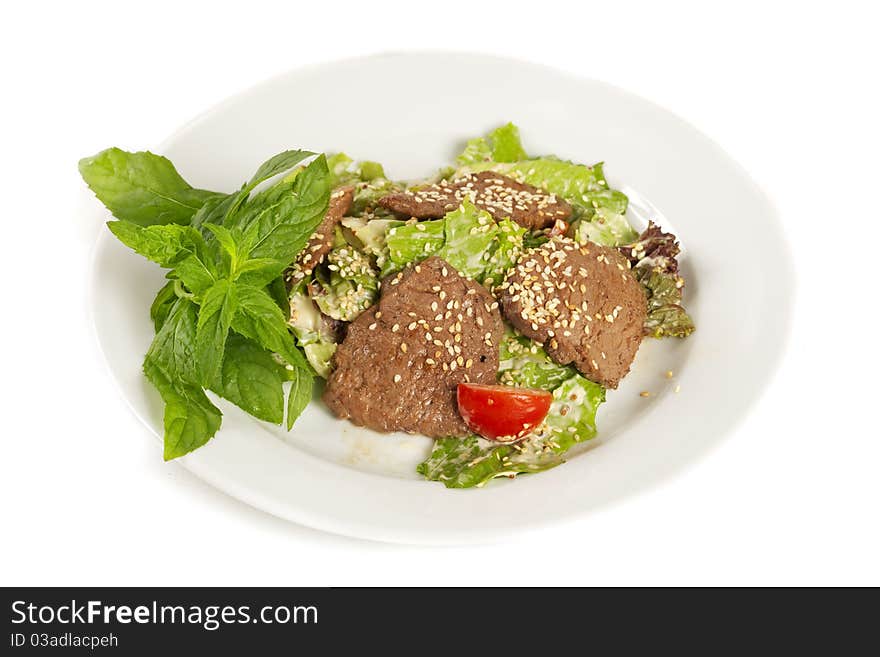 Plate of sesame Beef  with Vegetables