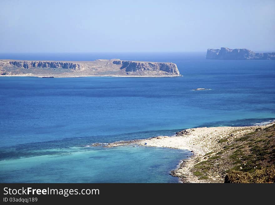Beautiful panorama of greek lagoon in Crete
