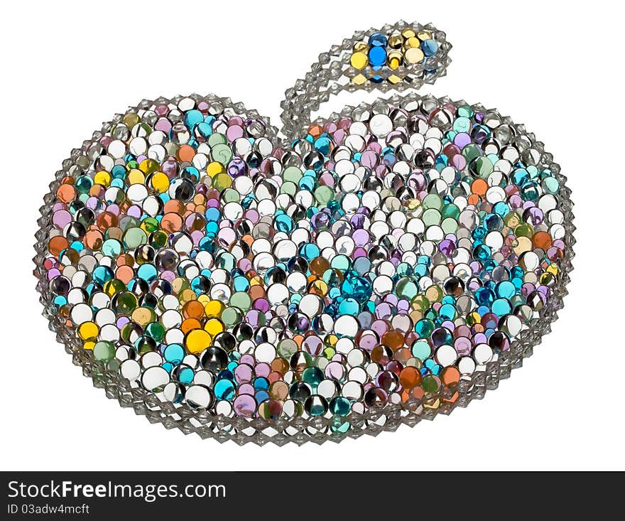 Color apple from varicolored balls on a white background