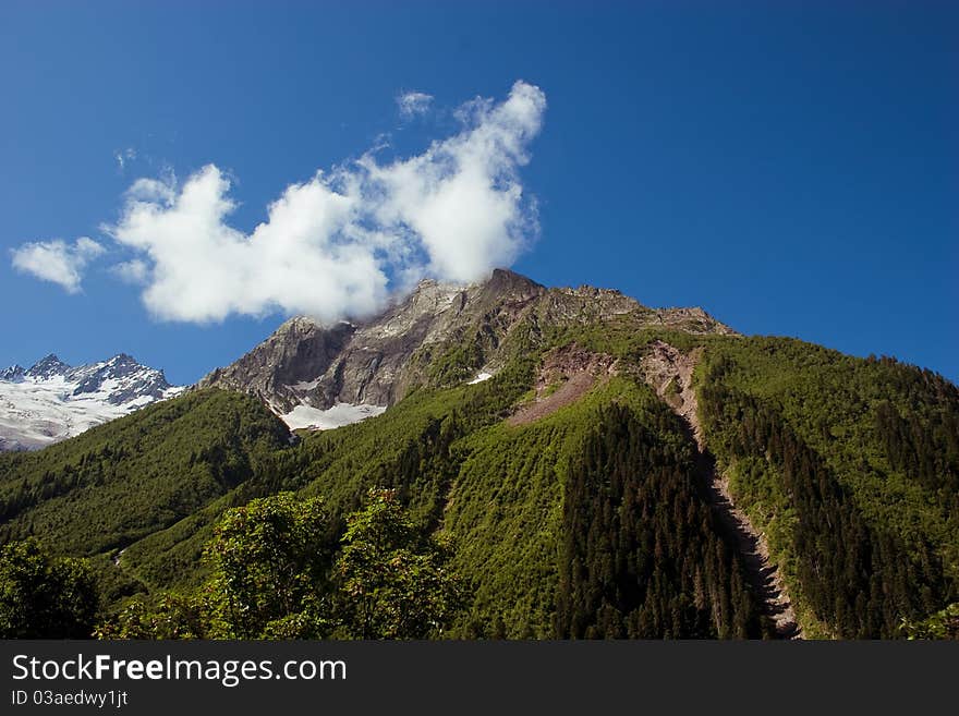 Image of Caucasus Mountains, summer. Image of Caucasus Mountains, summer