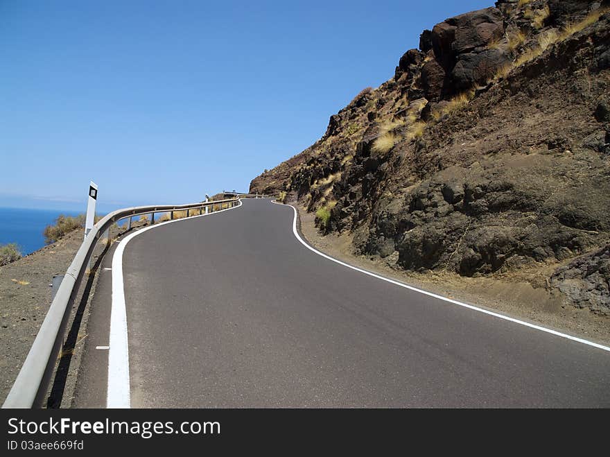 Winding road in the mountains on the island of Gran Canaria, Canary Islands, Spain. Winding road in the mountains on the island of Gran Canaria, Canary Islands, Spain