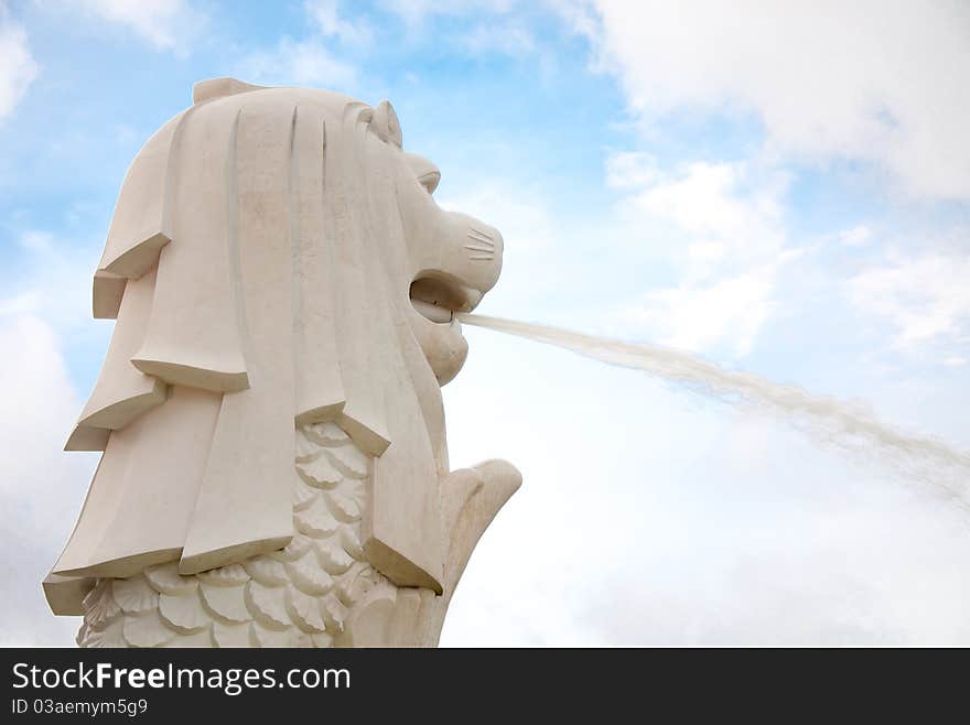 Singapore Merlion with sky background