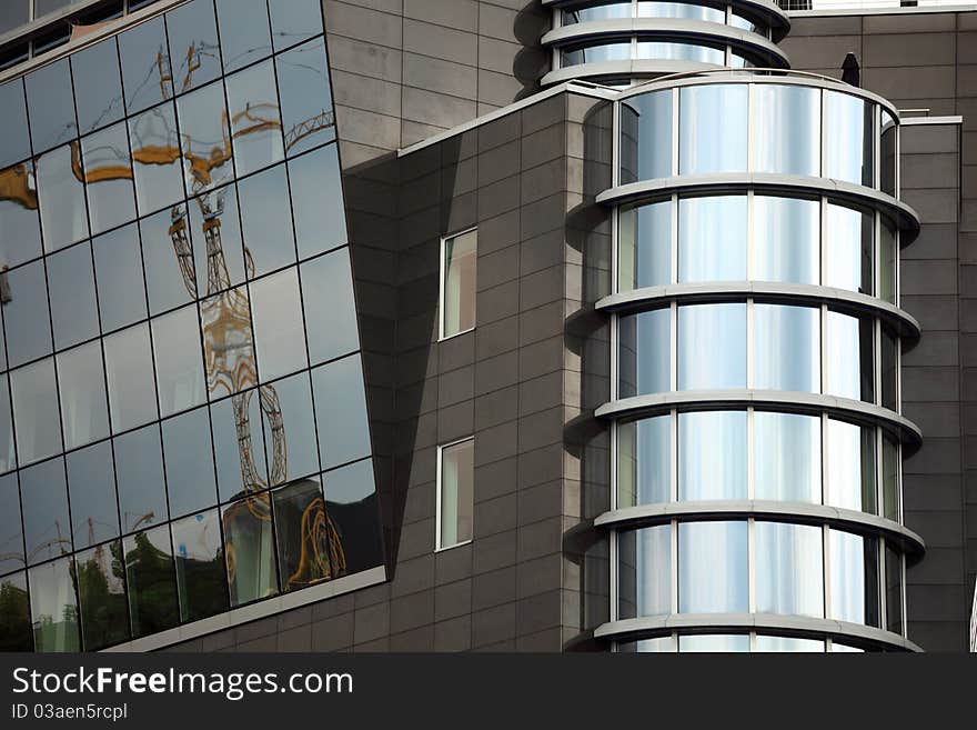 Modern office building with reflections. Modern office building with reflections.