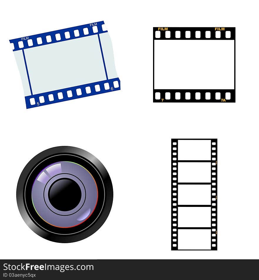 Set of photographic objects